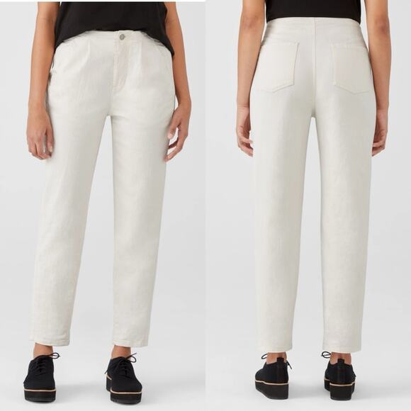 Eileen Fisher Undyed Organic Cotton Denim Tapered Pants barrel leg jeans Sz 18 - Picture 13 of 13